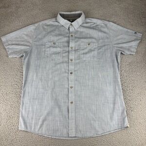 Kuhl Karib Stripe Shirt Men's XL Short Sleeve‎ Button Up Storm Standard Fit